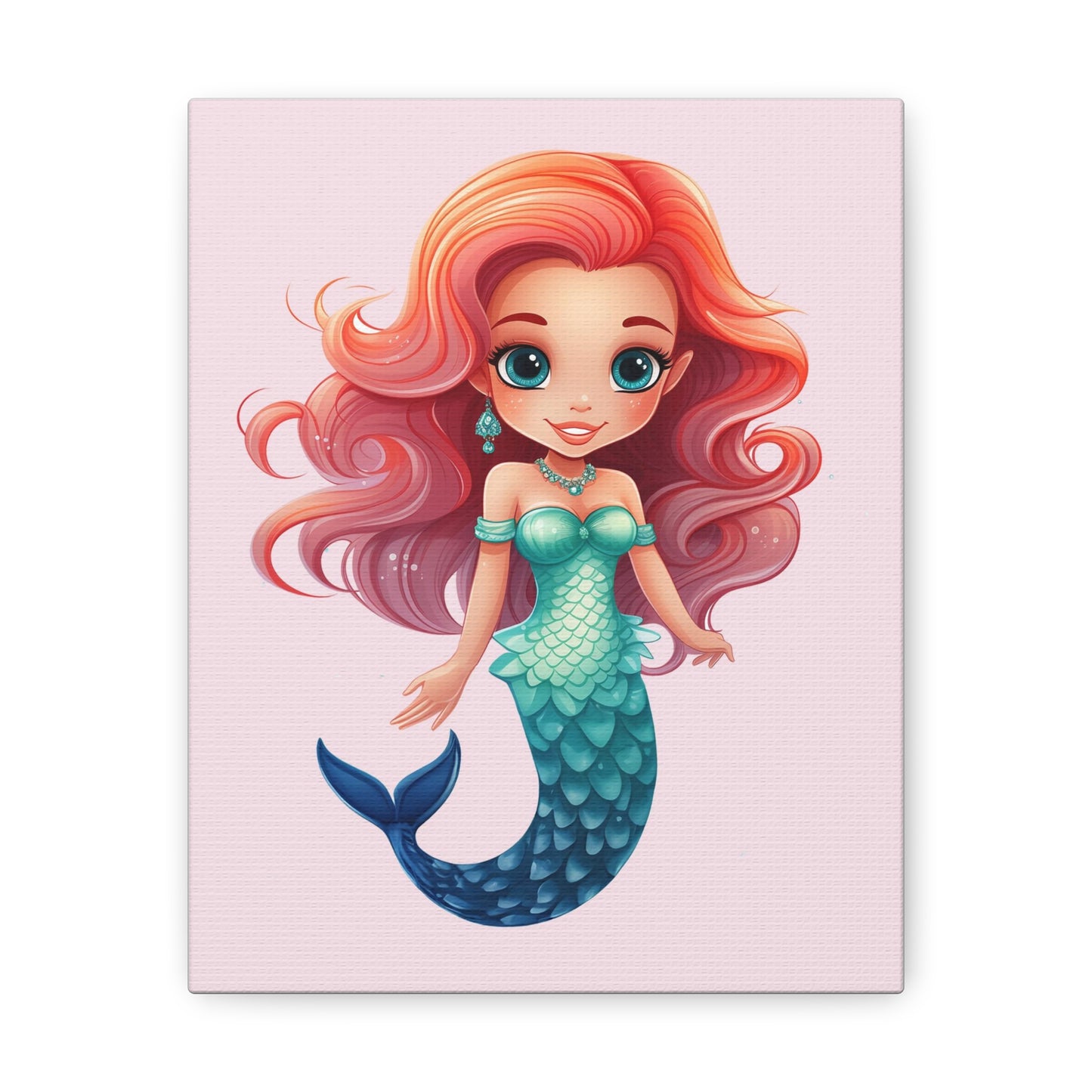 Girls Mermaid Canvas Red