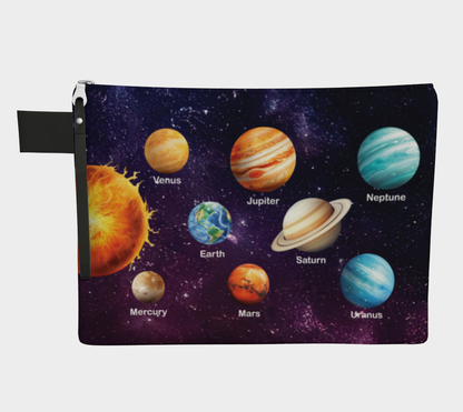 Boys Zipper Carry-all Bag Solar System Space Graffiti