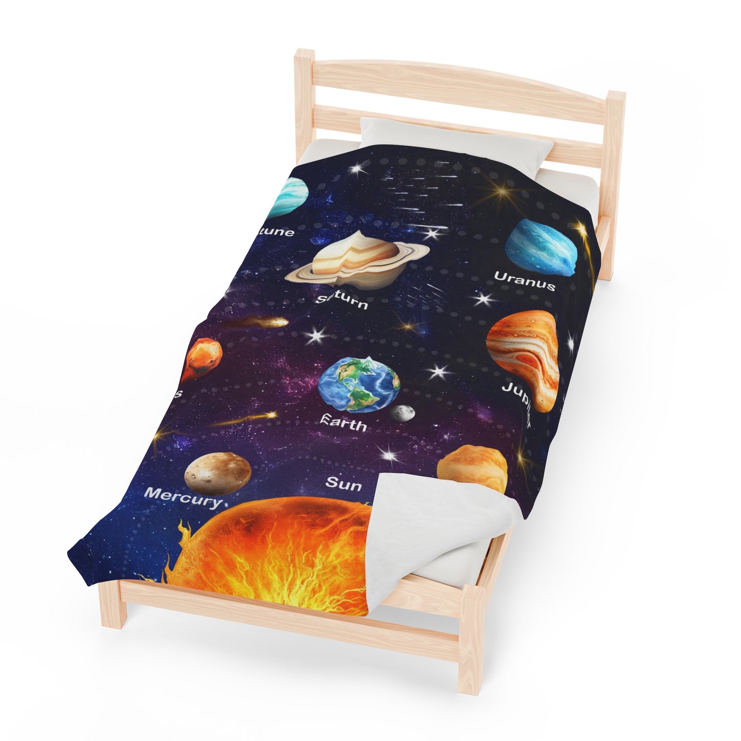 Boys Solar System Velveteen Plush Blanket