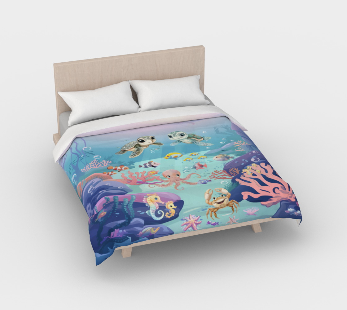 Girls Underwater Ocean Cotton Duvet Cover