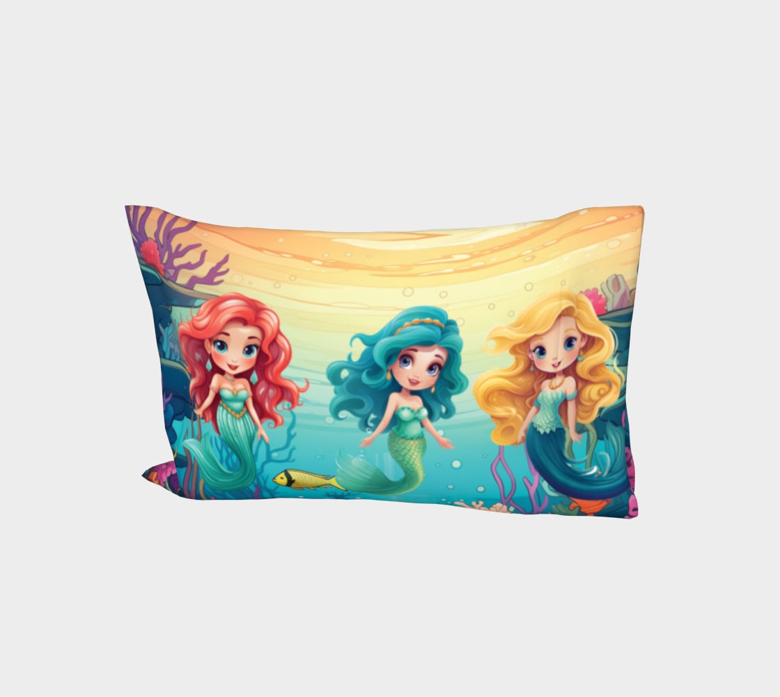 Girls Mermaid Cotton Pillow Sleeve