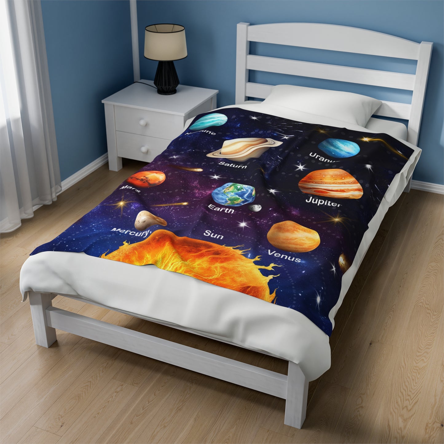 Boys Solar System Velveteen Plush Blanket