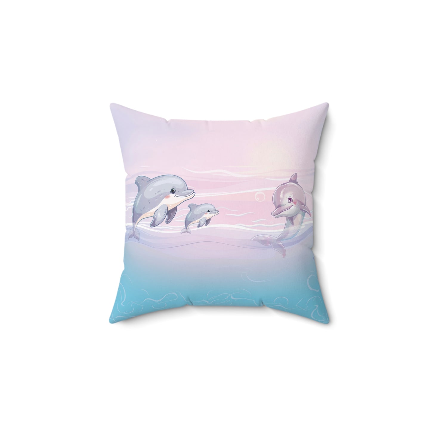 Girls Underwater Ocean Spun Polyester Square Pillow