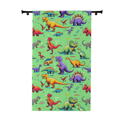 Boys Dinosaur Window Curtain, Green (1 Piece) ***