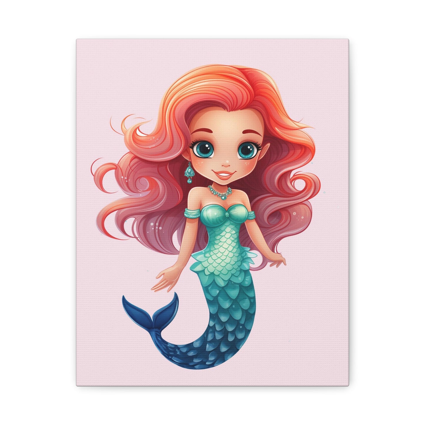 Girls Mermaid Canvas Red