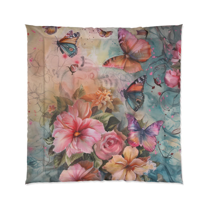 Girls Flowers and Butterflies Comforter