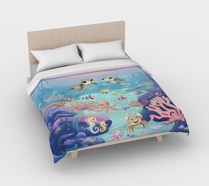 Girls Underwater Ocean Cotton Duvet Cover