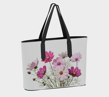 Vegan Leather Tote Bag FLowers FL045