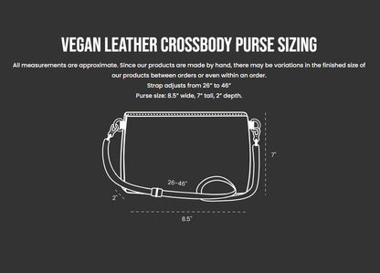 Vegan Leather Crossbody Purse Flowers FL045
