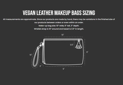 Vegan Leather Makup Bag CornfLowers FL043