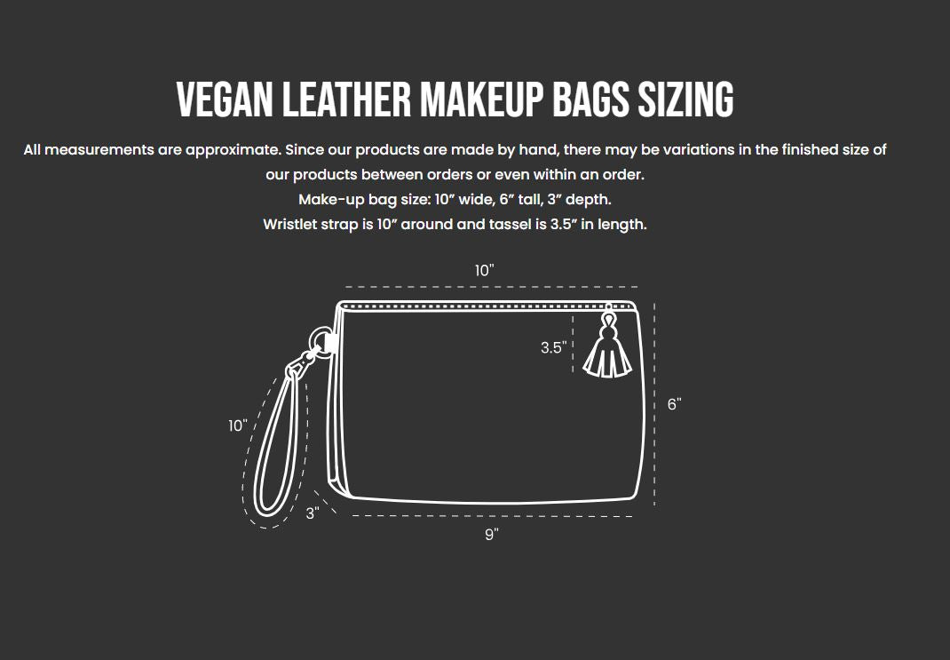 Vegan Leather Makup Bag FLowers FL045