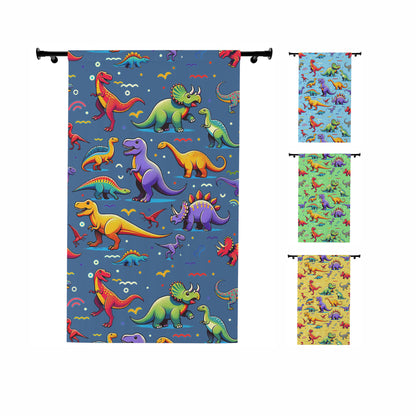 Boys Dinosaur Window Curtain, Light Blue (1 Piece)