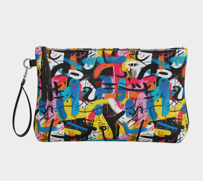 Vegan Leather Makup Bag Graffiti G004