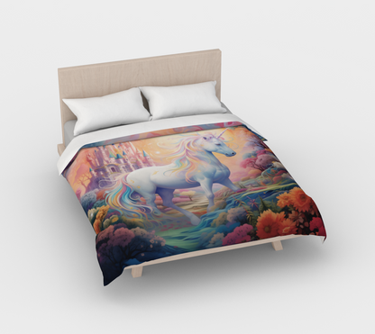 Girls Enchanted Land Unicorn Cotton Duvet Cover