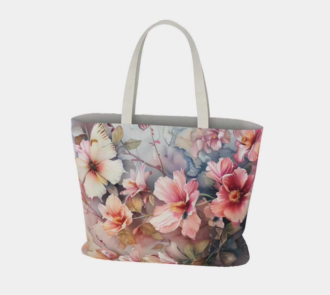 Large Tote bag Flowers FL004