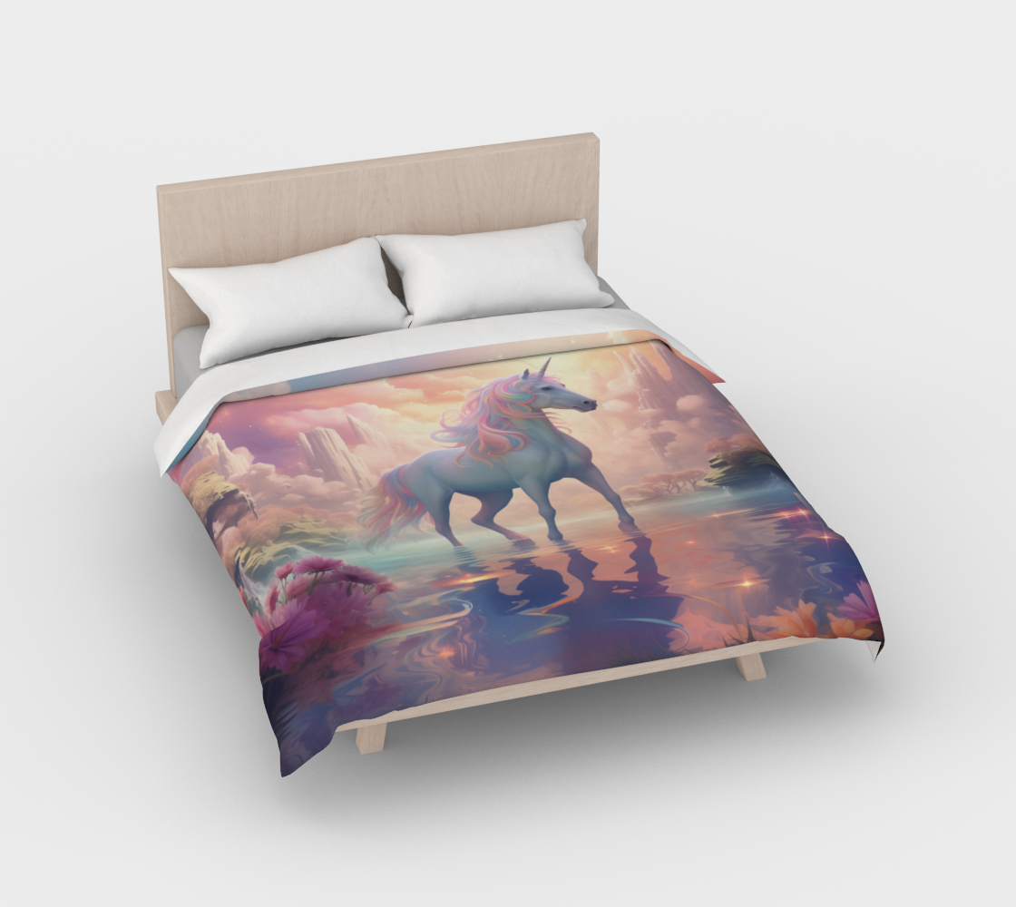 Girls Unicorn Enchanted Rainbow Cotton Duvet Cover