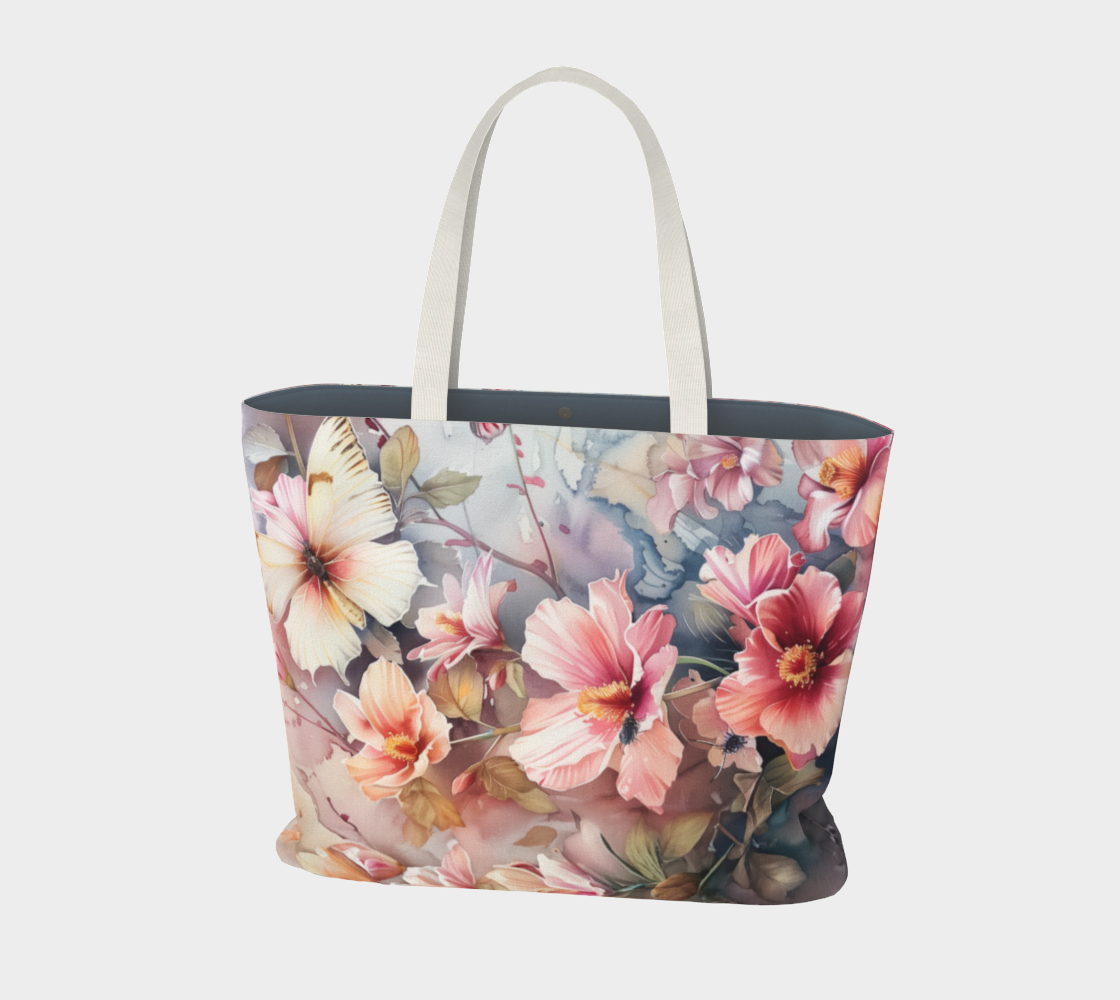 Large Tote bag Flowers FL004