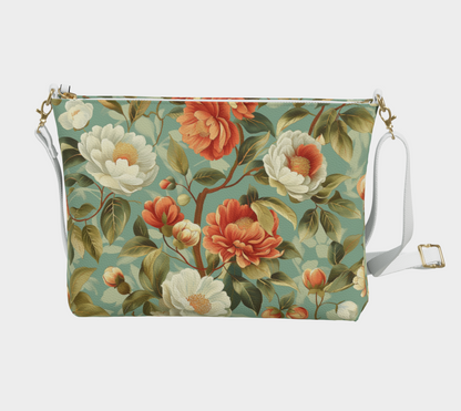 Vegan Leather Crossbody Purse Flowers FL001