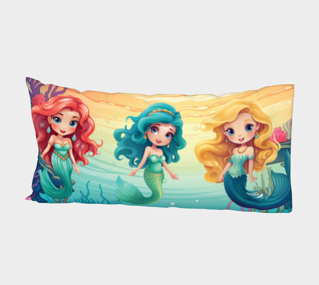 Girls Mermaid Cotton Pillow Sleeve